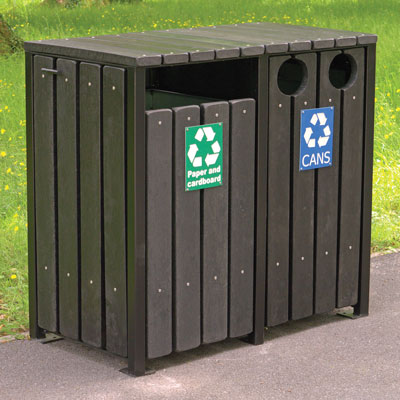 220 litre with black recycled plastic slats