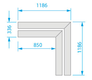 Mitred corner section